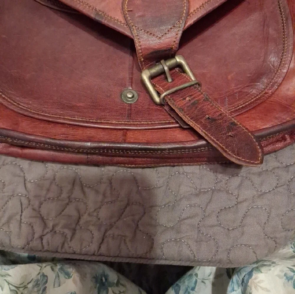 Saddle Bag Leather Crossbody Bag in Brown